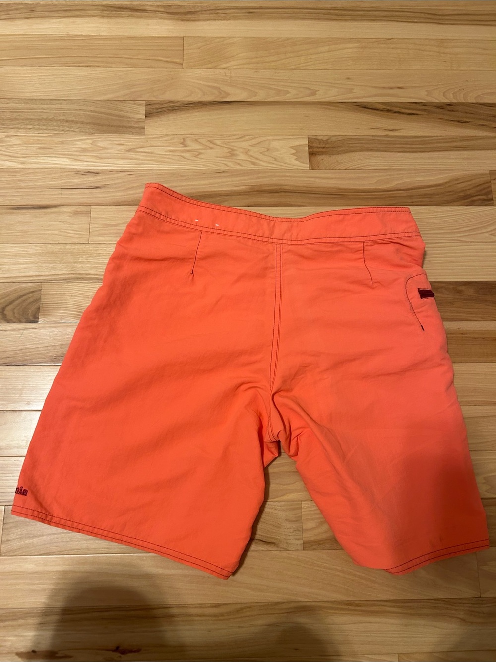 Patagonia Men’s Bright Orange Board Shorts with Gray Drawstring - Picture 3 of 3